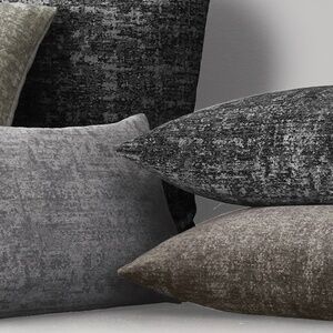 RESTORATION HARDWARE BROWN LUXURIOUS ITALIAN MOTTLED CHENILLE LUMBAR PILLOW